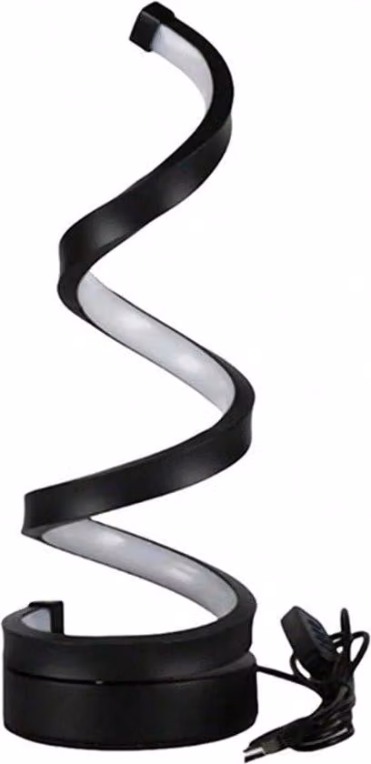Luce notturna a LED USB per camera da letto - Stile minimalista - Archetto a spirale - 3 colori - Funzione di dimmerazione trapezoidale - Ideale per comodini - Lampada da comodino