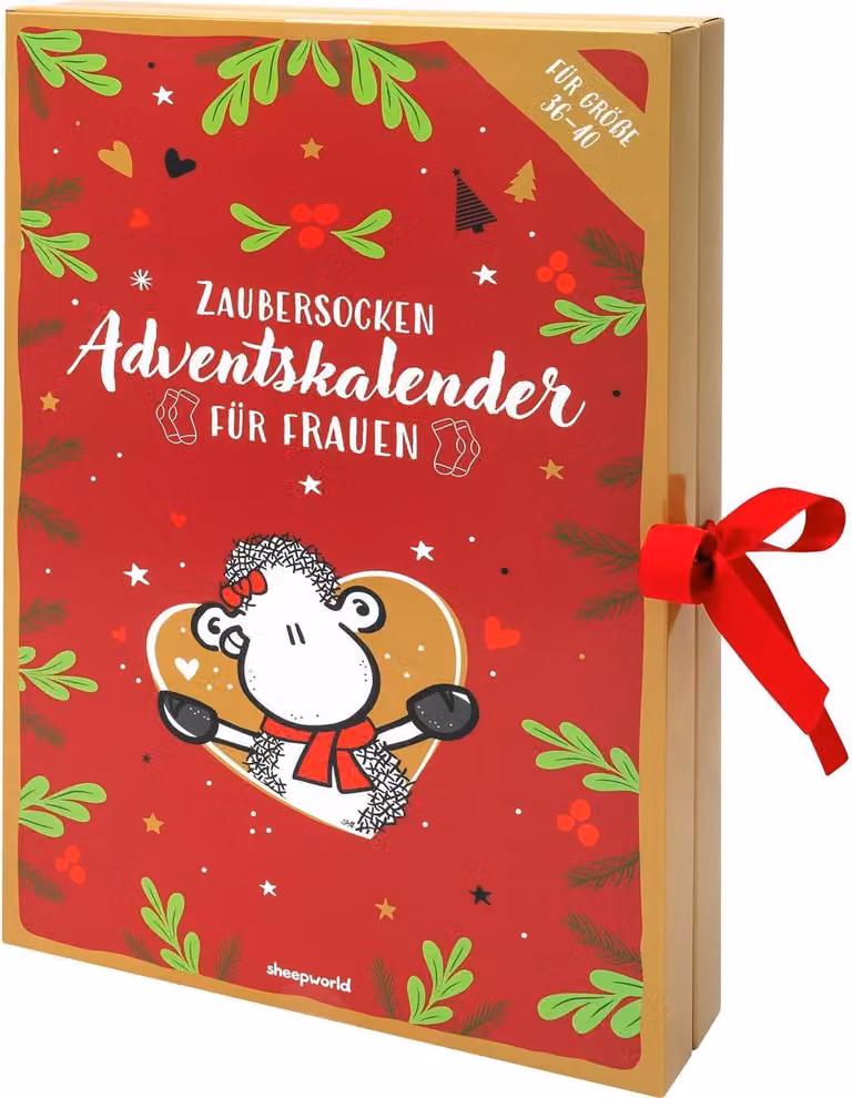 Calendario dell'Avvento per donne - Calendario con 12 paia di calzini da donna - Confezionati singolarmente - 24 confezioni - Taglia 36-40