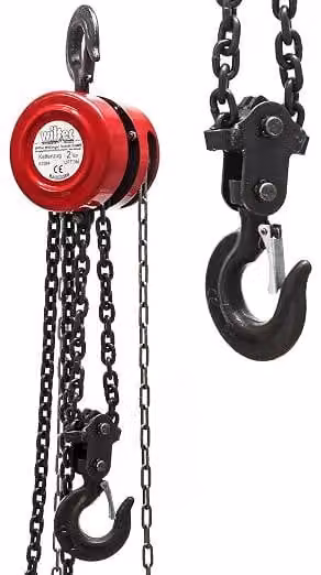 Traino a catena con una capacità di carico di 2000 kg e una lunghezza della catena di 3 metri, ideale per sollevare carichi in modo semplice, come un sistema di carrucole, un sistema a fune, un argano manuale o una drizza manuale, adatto per l'uso in ambi