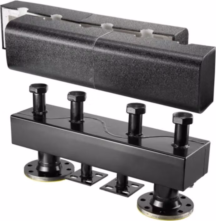 Barra collettore Oventrop per Regumat-220/280 DN 40/50 per 4 circuiti di riscaldamento