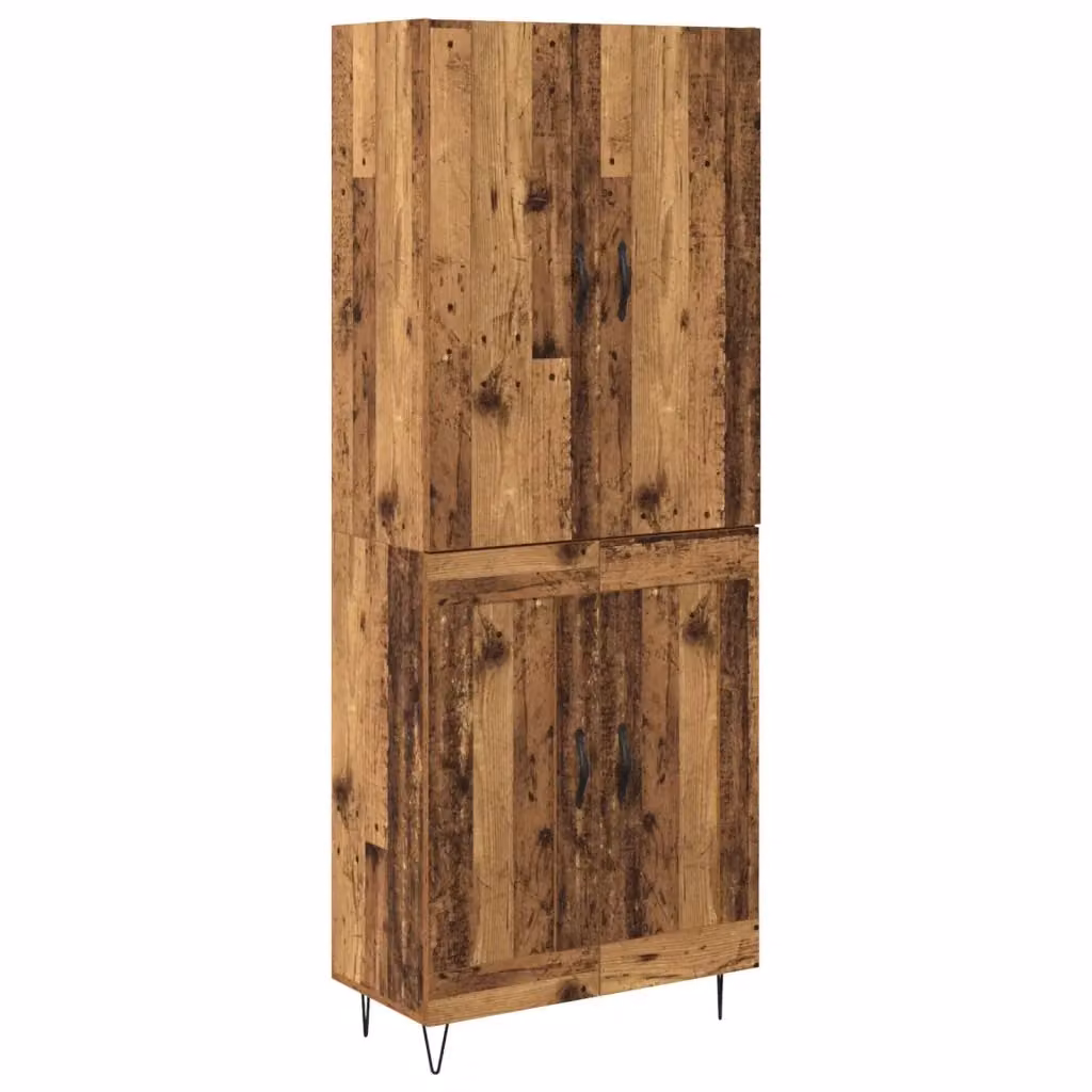 Set di 2 credenze vidaXL in legno vecchio e metallo, colore marrone, L/P/H: 69,5 x 34 x 180 cm – 2