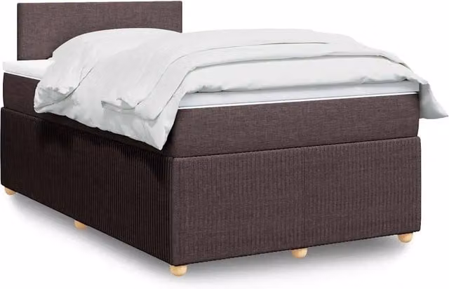 Giroletto a Molle con Materasso Marrone Scuro 120x190cm Tessuto 3287391