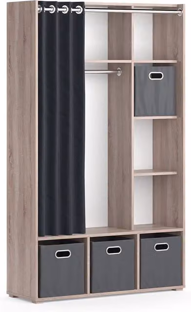 Armadio multifunzione Luigi Sonoma 38 x 178.1 cm Con cassetti pieghevoli (grigio) Vicco