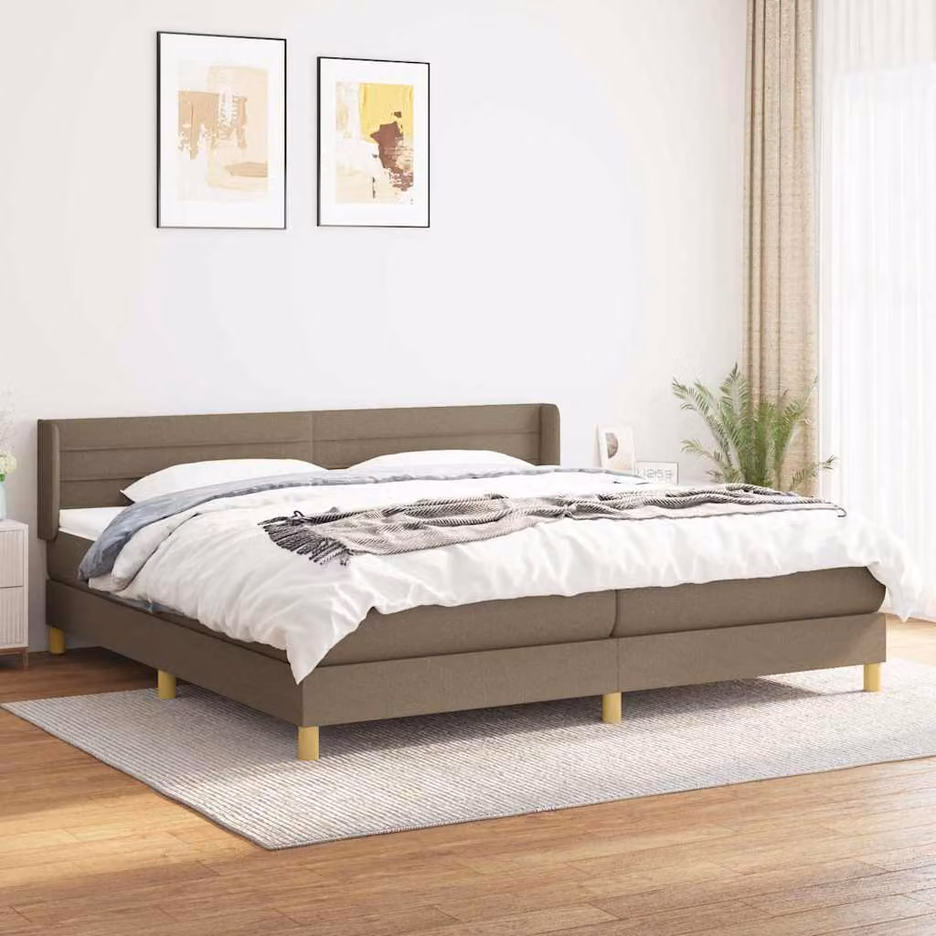 vidaXL Letto Ibrido con Giroletto a Molle e Materasso in Tessuto, L/P: 200 x 200 cm