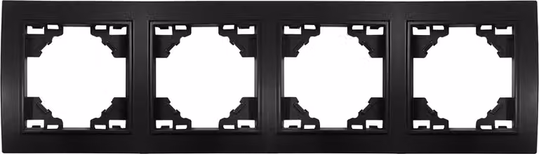 Telaio in plastica nero QUADRA, a 4 moduli, orizzontale
