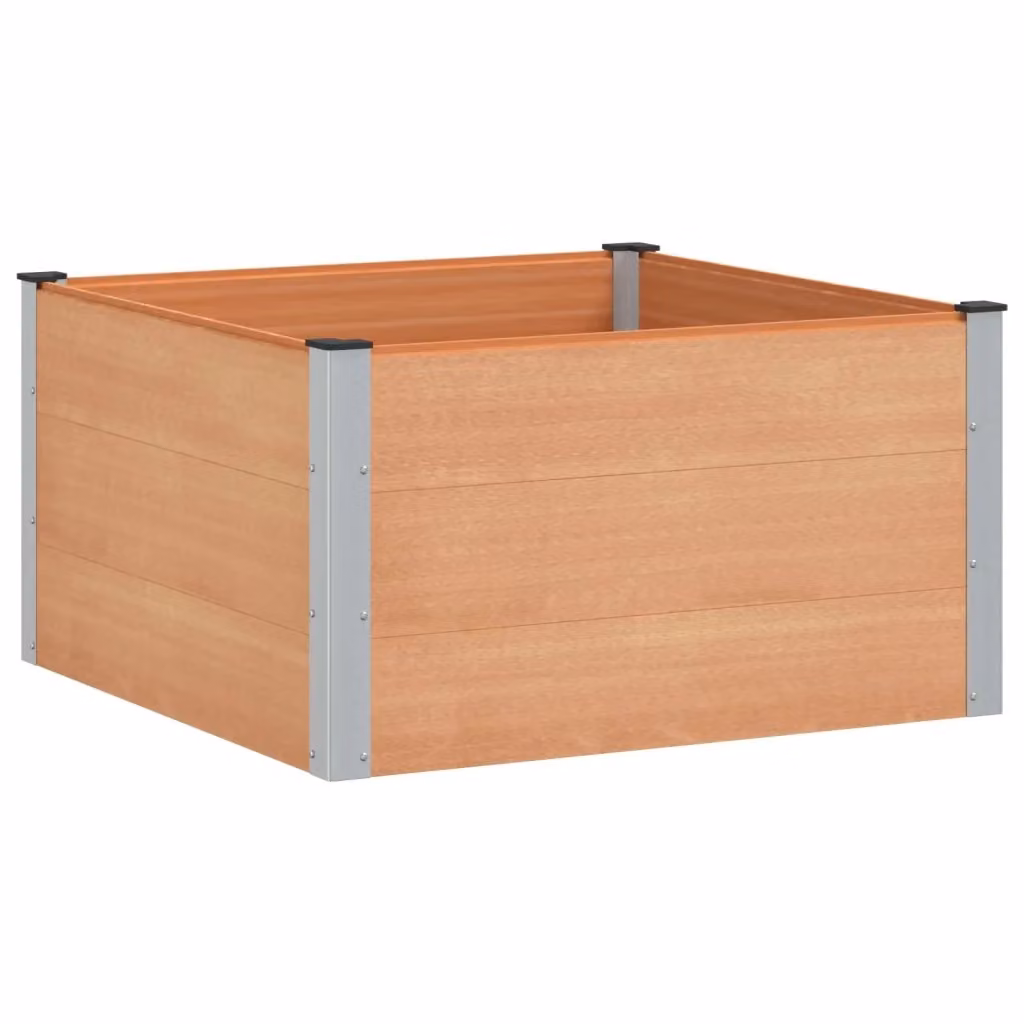 Letto rialzato da giardino DESIGN IN in WPC e alluminio, Marrone, L 100 x P 100 x H 54 cm – 2