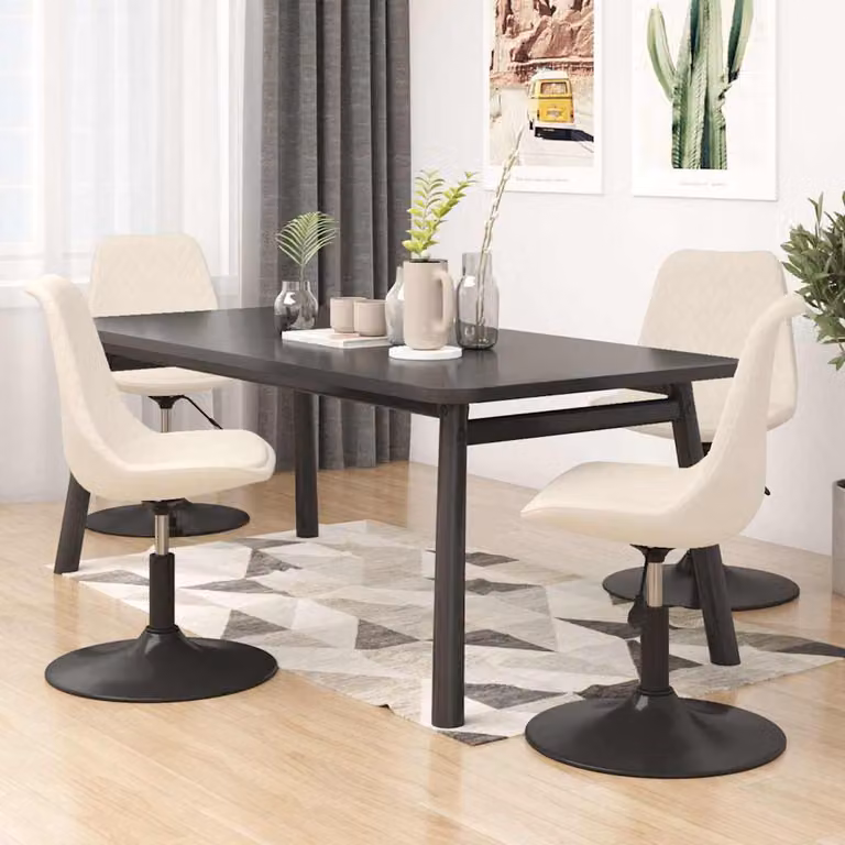 Set di 4 sedie da pranzo girevoli vidaXL in velluto beige con design moderno