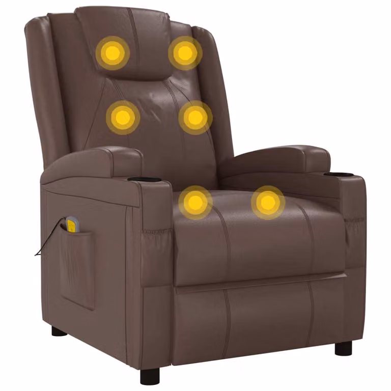 SYFAX™ Poltrona Massaggiante Marrone in Pelle finta