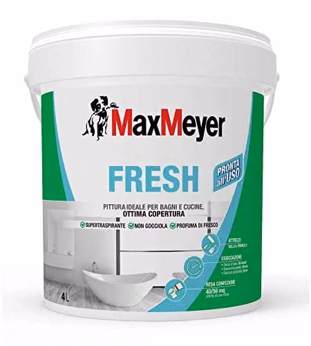 MaxMeyer Pittura Fresh Super Traspirante Bianco 4L - Bagni e Cucine