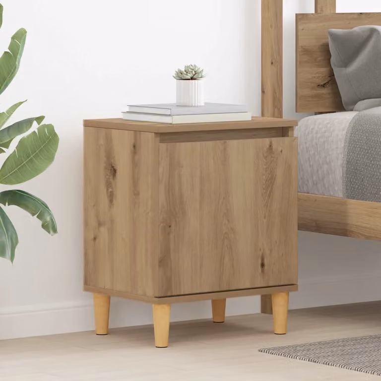 Armadio da notte moderno vidaXL in legno color rovere marrone L 40 cm, P 30 cm, H 50 cm