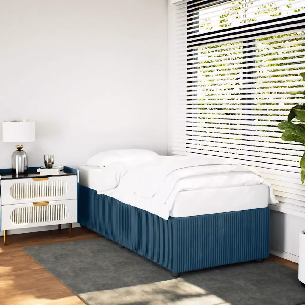 Letto singolo per adulti Design In in velluto blu L 90 cm x P 200 cm – 2