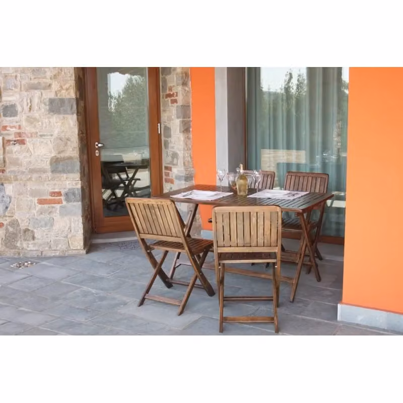 Set Rodi Losa per esterni in legno marrone con piano pieghevole – 2