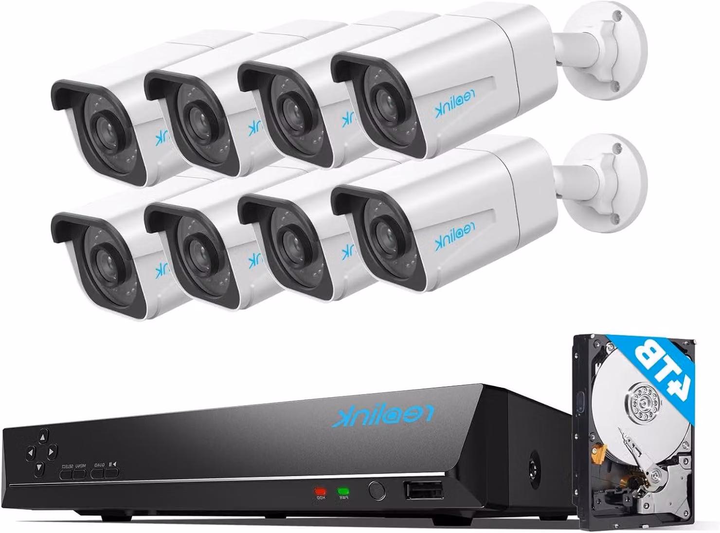 Sistema di sicurezza 4K - Kit di telecamere IP - Sistema di videosorveglianza - Telecamera di sorveglianza - 8 telecamere IP PoE da 8MP