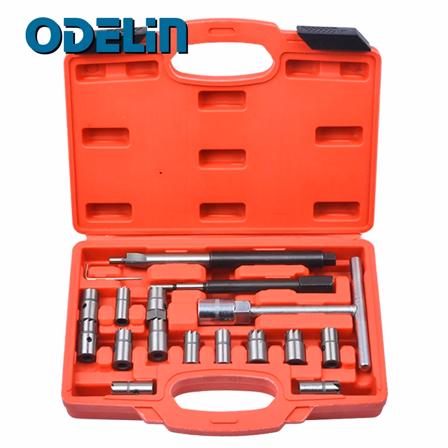 Set di utensili per la rimozione dei sedi degli iniettori diesel, 17 pezzi, per la riparazione di veicoli BMW, Ford, Peugeot, Citroen e Renault