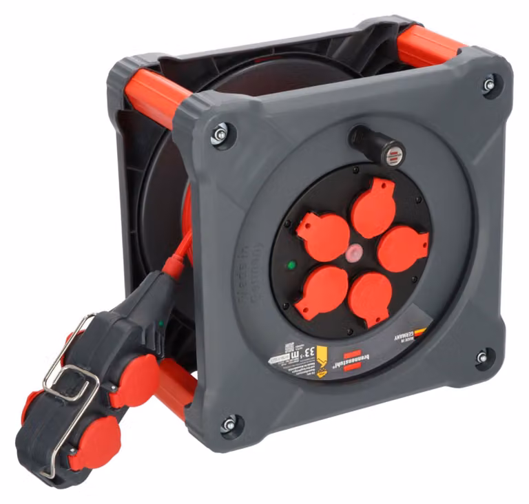 Brennenstuhl Avvolgicavo professionale da cantiere con Powerblock KC 3210 5 IP44, 33+5m H07BQ-F3G2.5