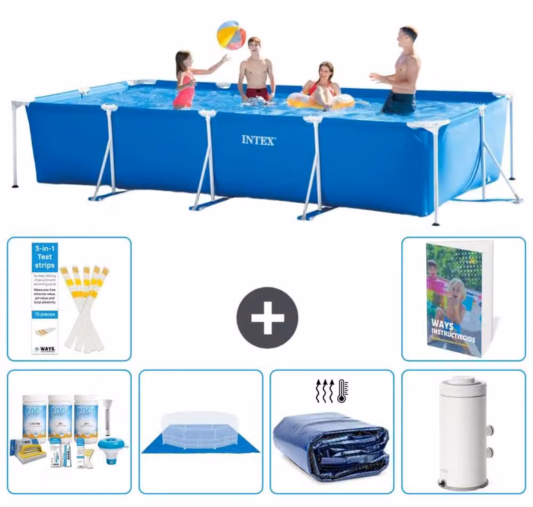 Piscina fuori terra rettangolare - 450x220x84 cm - composta da 5 elementi, modello S115