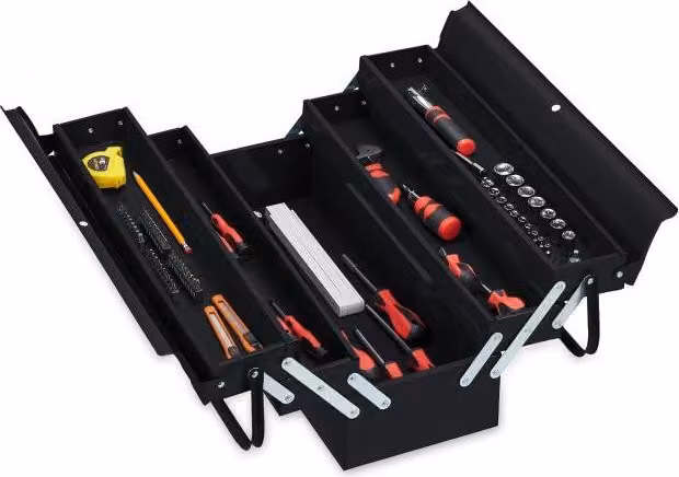Cassetta degli attrezzi vuota nera