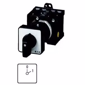 Interruttore on-off Eaton, T3, 32 A, montaggio intermedio, 1 unità, contatti: 1, 45°, con scatto, con posizione 0, 0-1, codice articolo 15500 016569