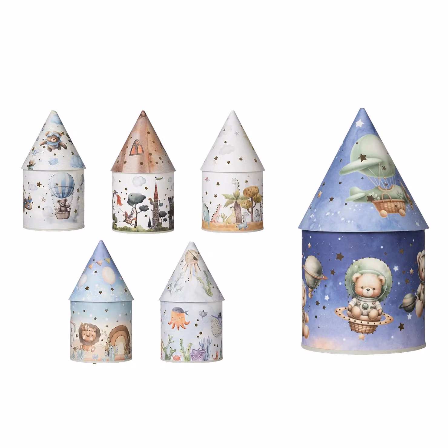 DICTROLUX Lampada LED Magical Night multicolore in carta telata olandese, Altezza: 20 cm – 1