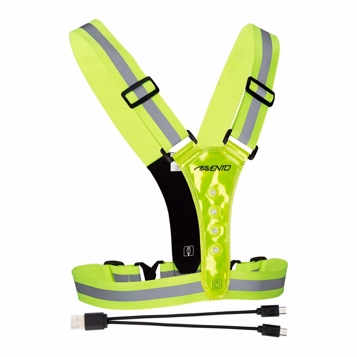 Gilet di sicurezza sportivo Avento a LED ricaricabile