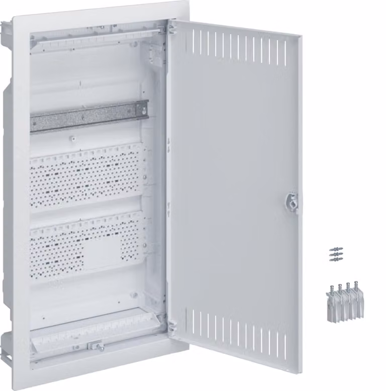 HAGER Multimedia, volta, HWV, 3 file, 1 guida DIN, 2 piastre di montaggio, senza accessori