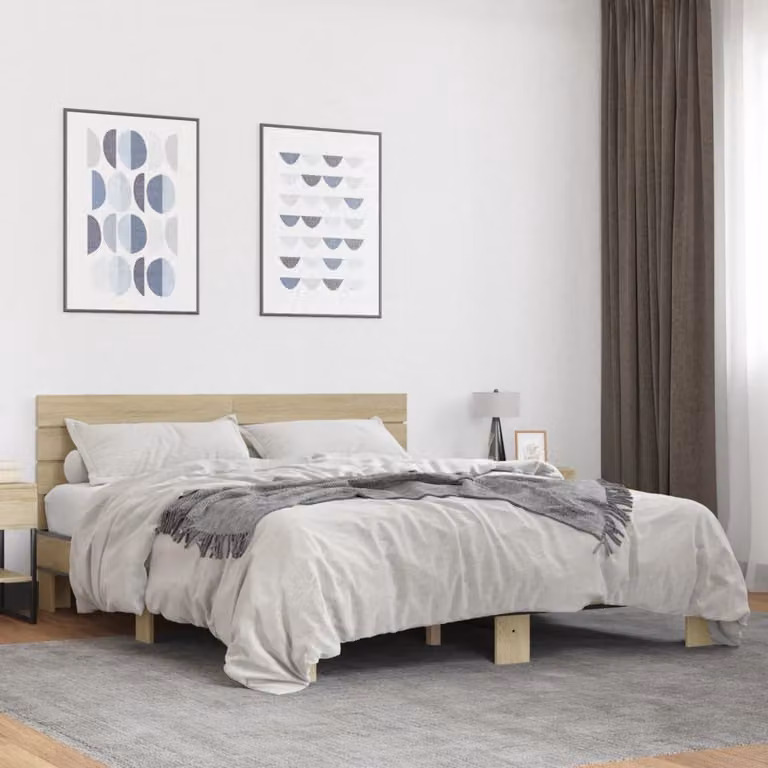 Giroletto vidaXL in Rovere Sonoma e Metallo, L/P: 150 x 200 cm