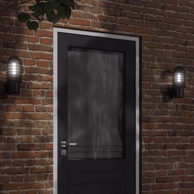 Applique da esterno vidaXL in acciaio inossidabile nera con design cilindrico e illuminazione up/down per giardino