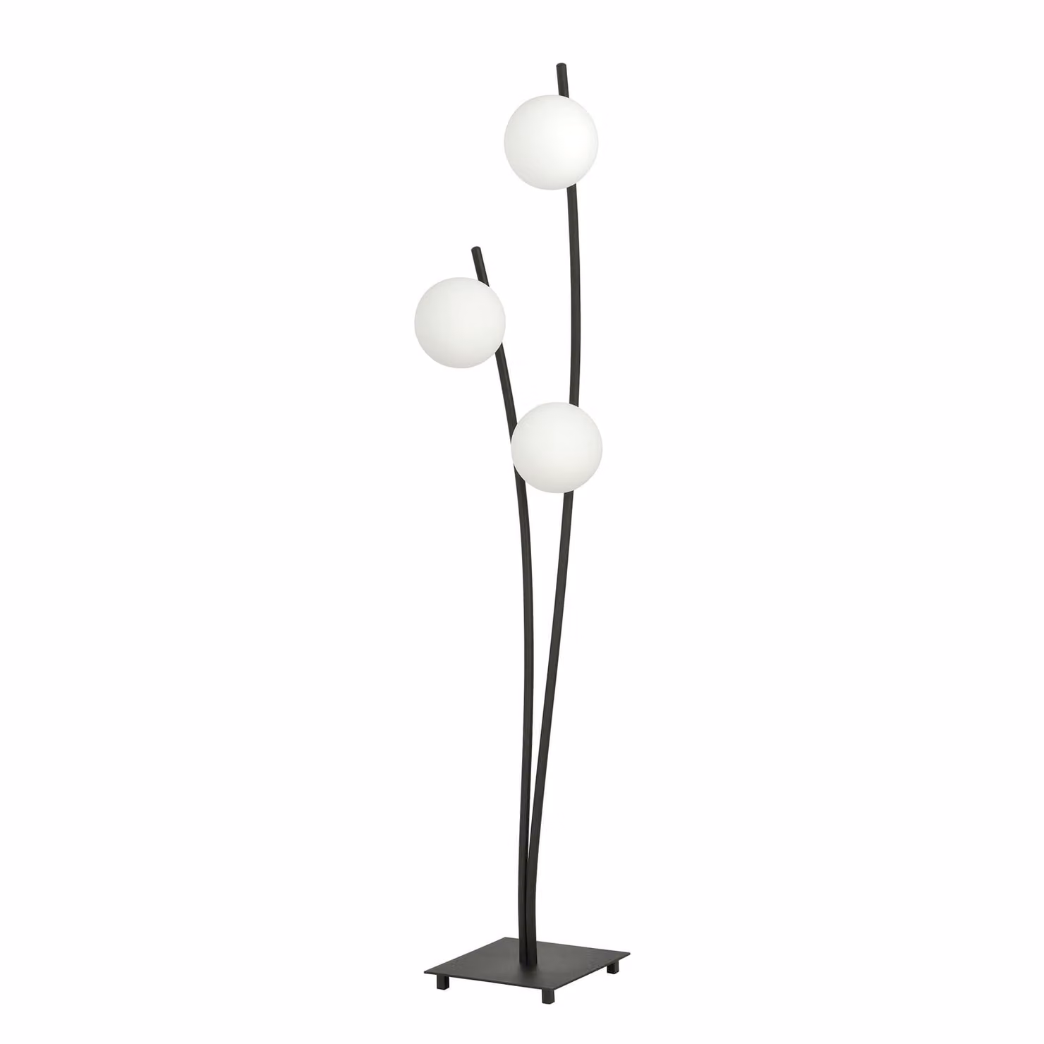 Lampada da terra Emibig 3xE14 40W HUNTER LP3 NERO/OPALE 1102/LP3