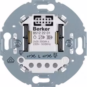 Berker 85122201 Inserto di commutazione universale a 2 poli, anello di supporto rotondo