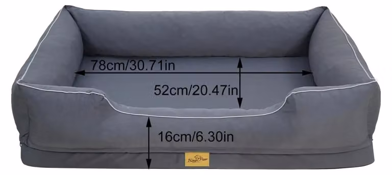 Cuccia ortopedica per cani, realizzata con tessuto traspirante, rivestimento removibile e lavabile, taglia XL: 105x75,5x21 cm