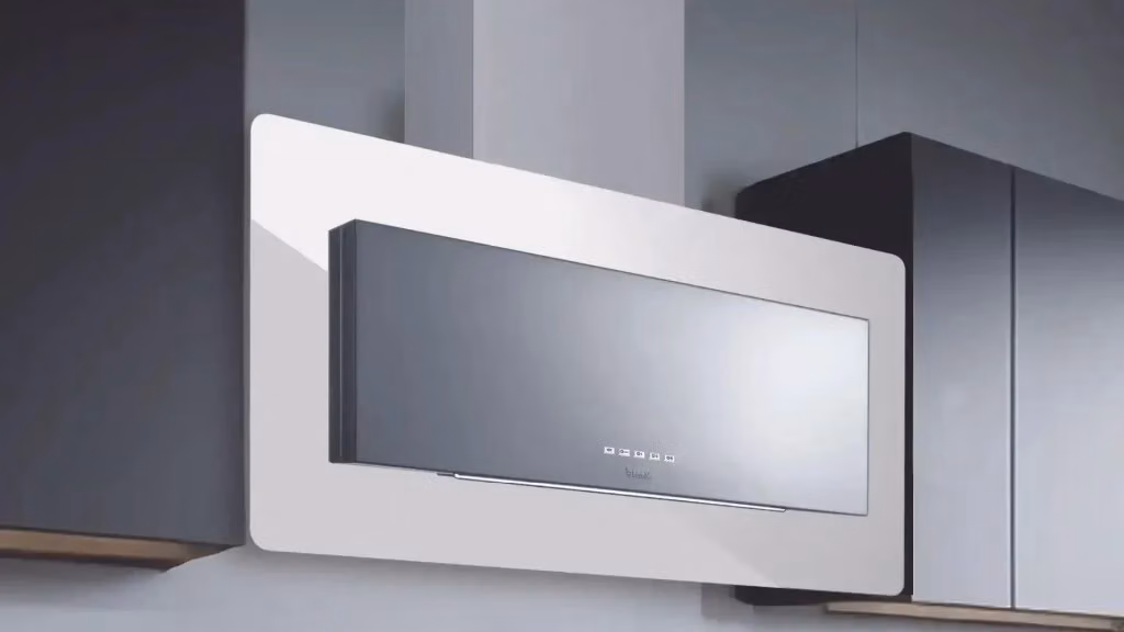 Cappa a parete Baraldi TRISIA da 90 cm in acciaio inox e vetro bianco con aspirazione da 800 m3/h e funzione timer – 2