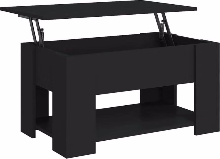 Tavolino da Salotto Nero 79x49x41 cm in Legno Multistrato