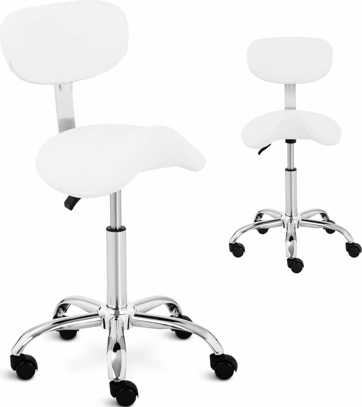 Expondo physa Sedia a sella - 500 - 700 mm - 150 kg - Bianco