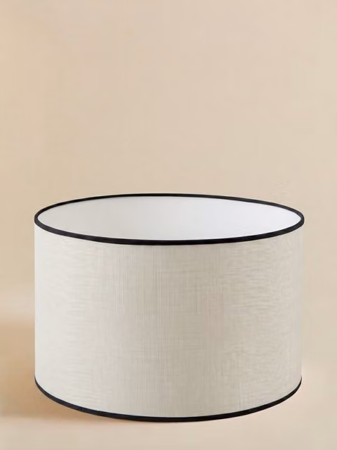 Schermo in lino bianco con bordo Kenay Home L/P/H: 40 x 40 x 1 cm