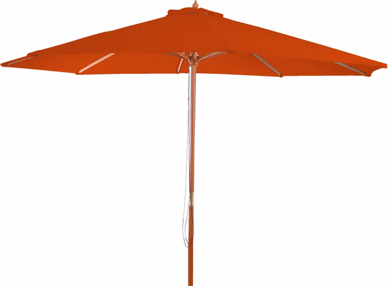 Ombrellone Florida, ombrellone da giardino, Ø 3m poliestere/legno ~ terracotta