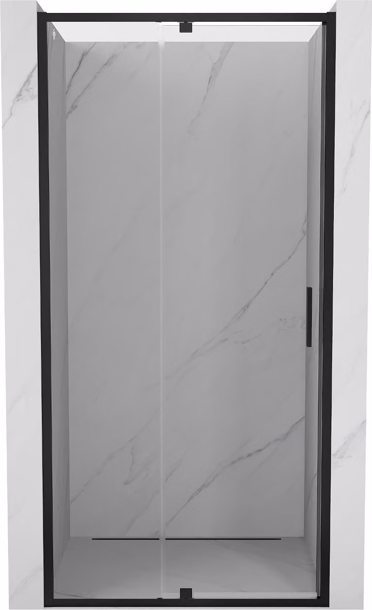 Mexen Exo porta doccia a battente 110 cm, trasparente, nero - 819-110-000-70-00