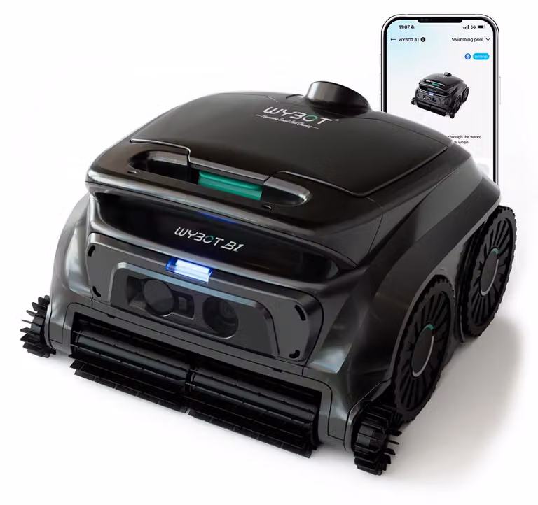 WYBOT B1/OS600: robot pulitore per piscina senza fili, peso di soli 6,5 kg, autonomia di 120 minuti, filtro da 180 μm, controllo tramite app