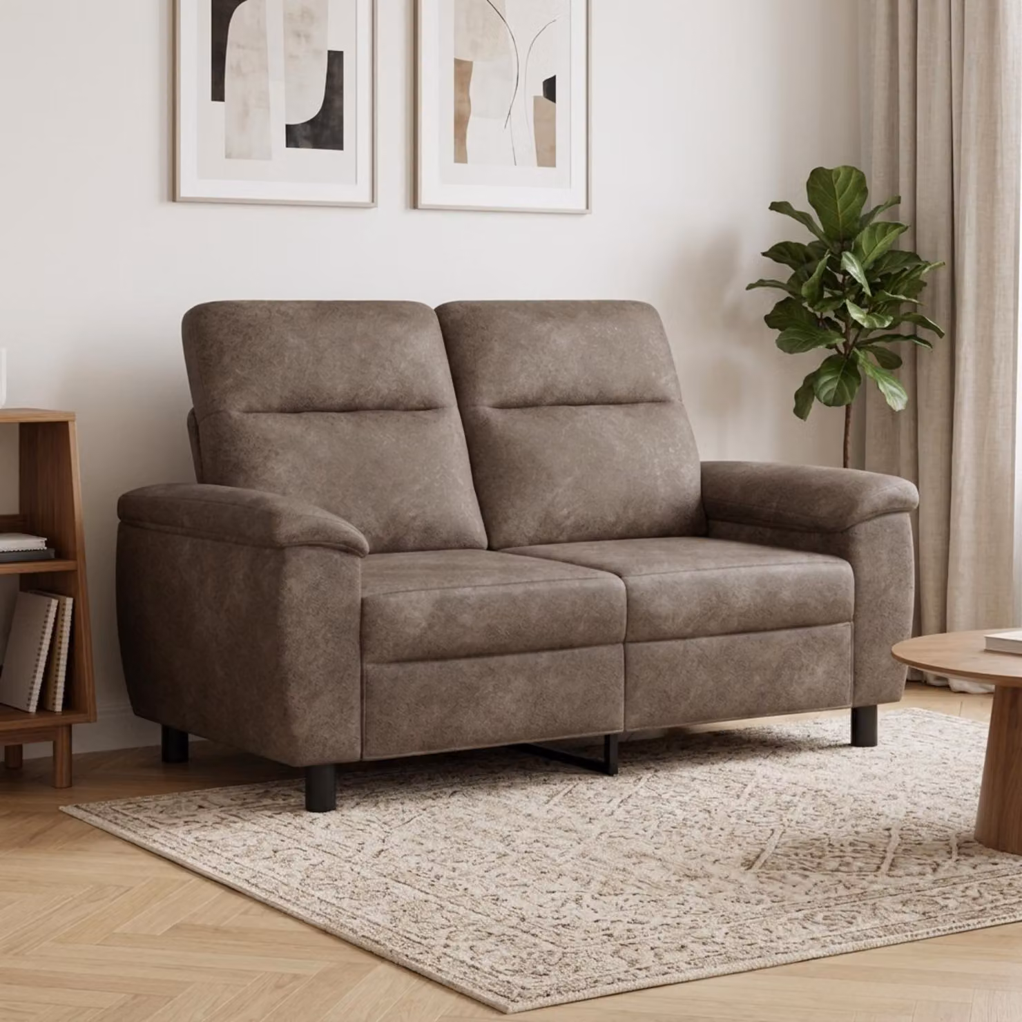 Divano moderno vidaXL in ecopelle con struttura in metallo, L: 158 cm, P: 90 cm, H: 95 cm