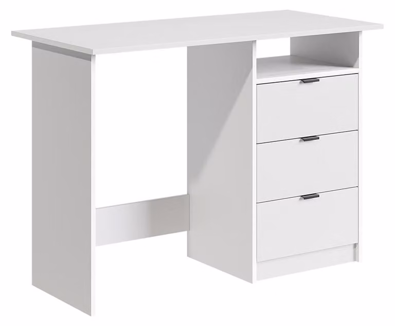 Scrivania Vicco Meiko Bianco 105 x 50 cm con cassetti, Model 59826