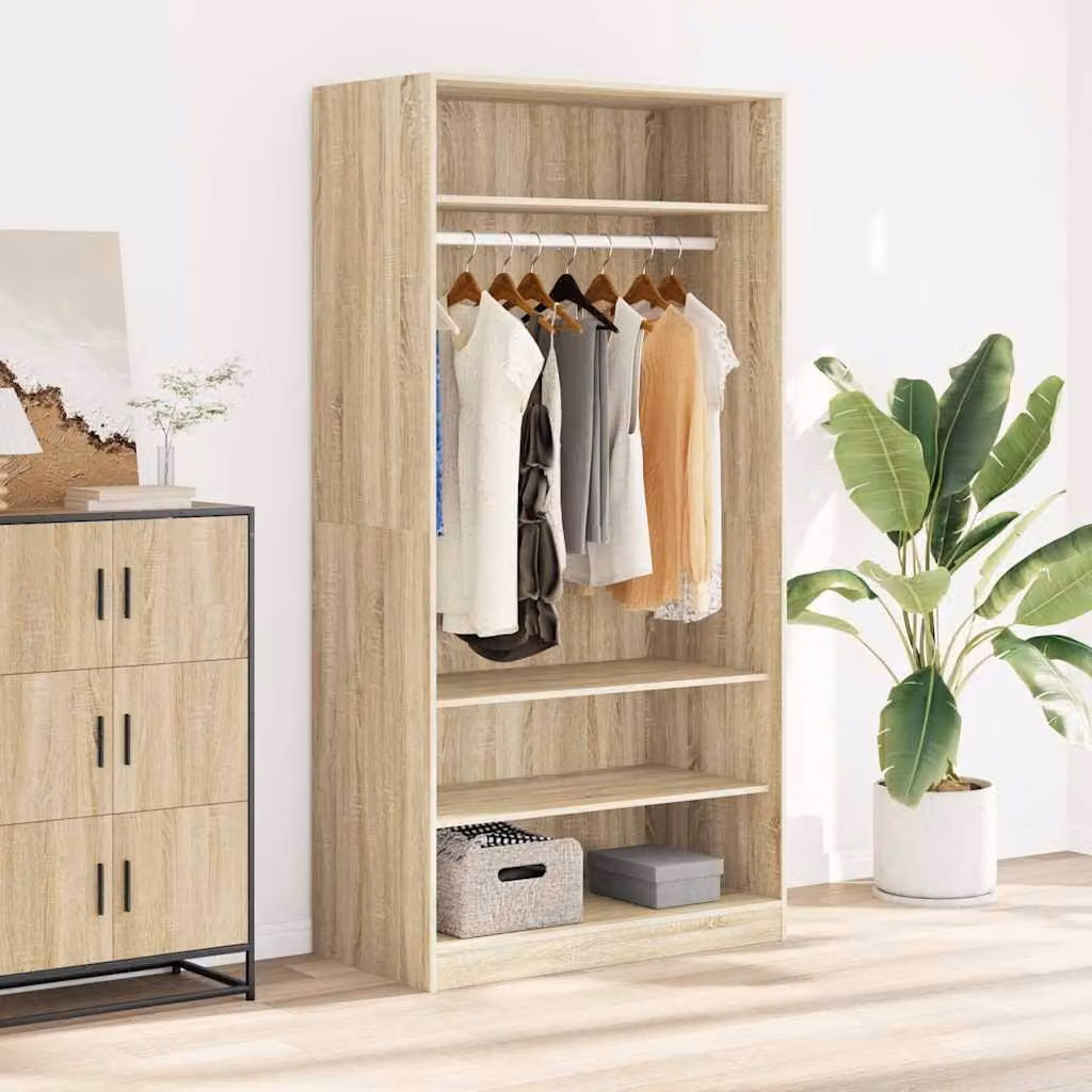 Armadio vidaXL in Rovere Sonoma con ante a battente, L: 100 cm, P: 50 cm, H: 200 cm