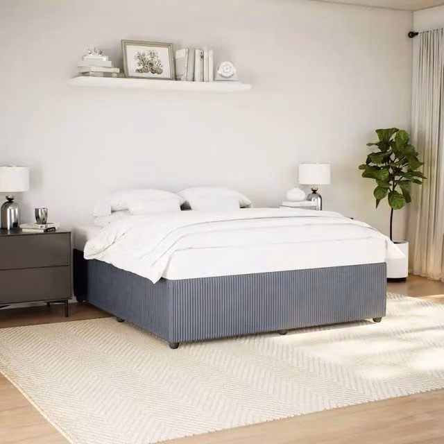 Giroletto senza Materasso-Struttura Letto Grigio Scuro 200x200 cm Velluto 692498