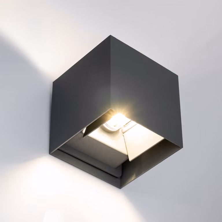 LUMILED applique da esterno Lampada da parete da esterno luce da giardino luce da corridoio luce da terrazzo facciata grafite angolare IP44 alluminio 230V attacco G9 max. 7W LED