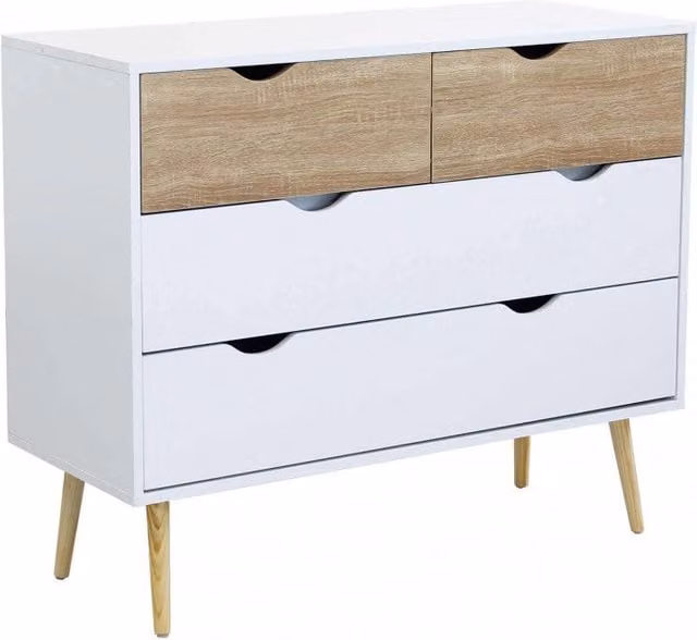Mobile Terence in Legno Bianco GIORDANOSHOP L: 99 cm, P: 39 cm, H: 82 cm