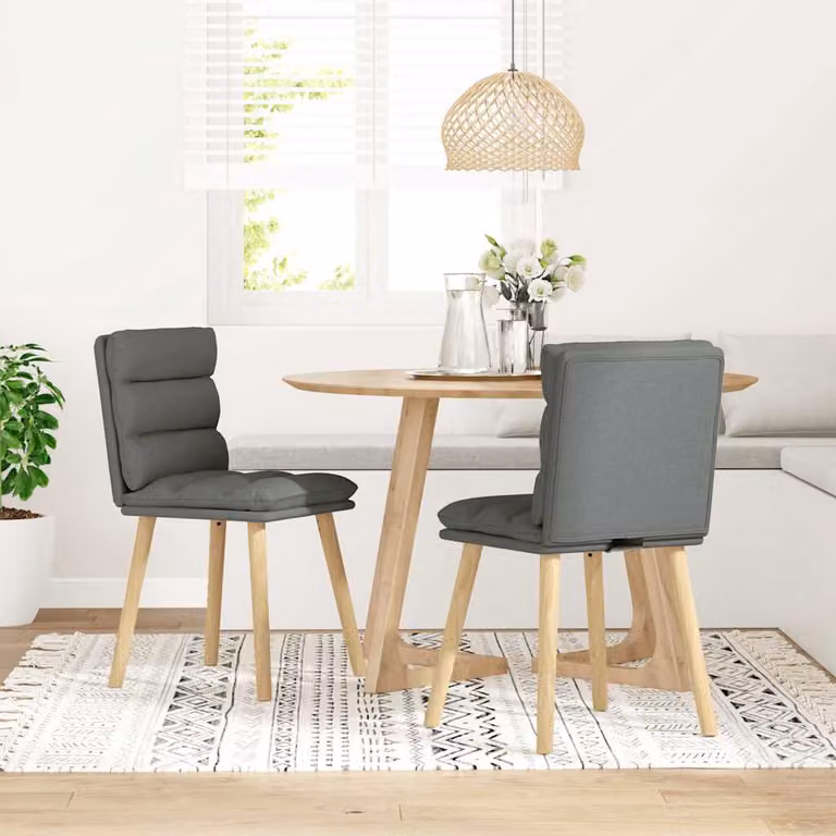 vidaXL Sedie da Pranzo 2 pz Grigio Scuro in Tessuto