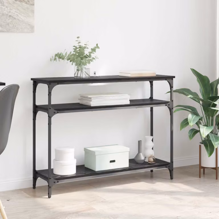 vidaXL Tavolo consolle in stile industriale, colore nero e marrone, L 100 x P 29 x H 75 cm