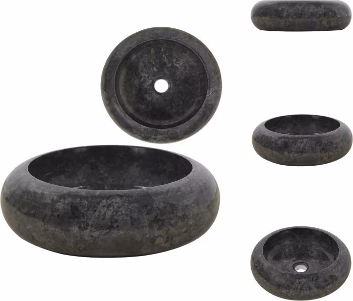 vidaXL Lavabo 40x12 cm in marmo nero - Lavabo da bagno