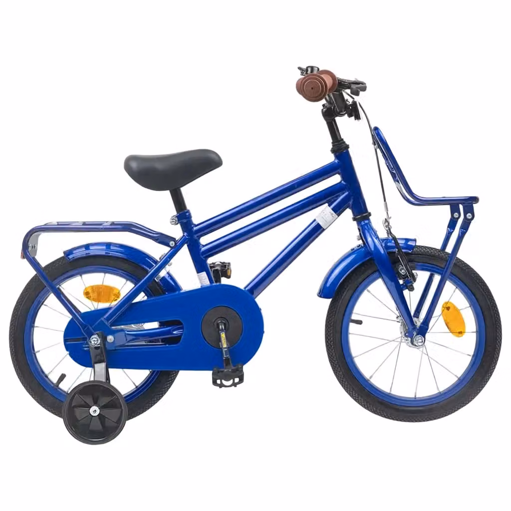 Bicicletta per bambini da 12 pollici blu con struttura in metallo e pneumatici in gomma – 2