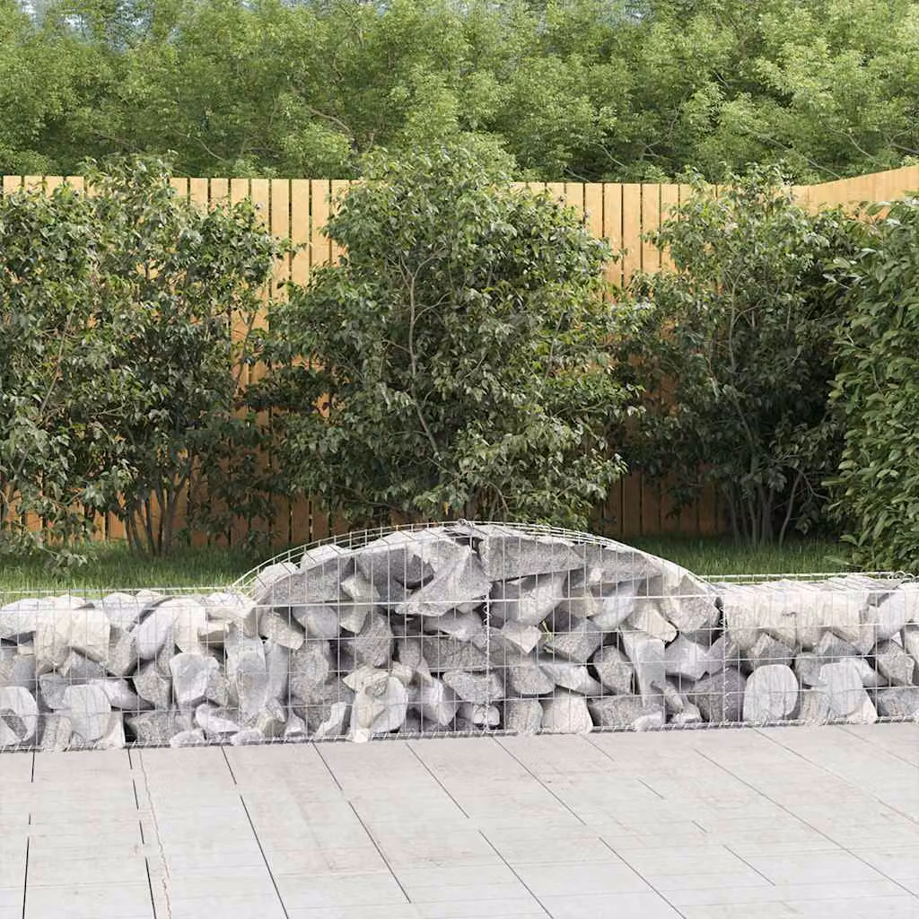 Set di 30 Cesti Gabbioni ad Arco vidaXL in Acciaio Zincato Grigio L: 300 cm, P: 50 cm, H: 40/60 cm