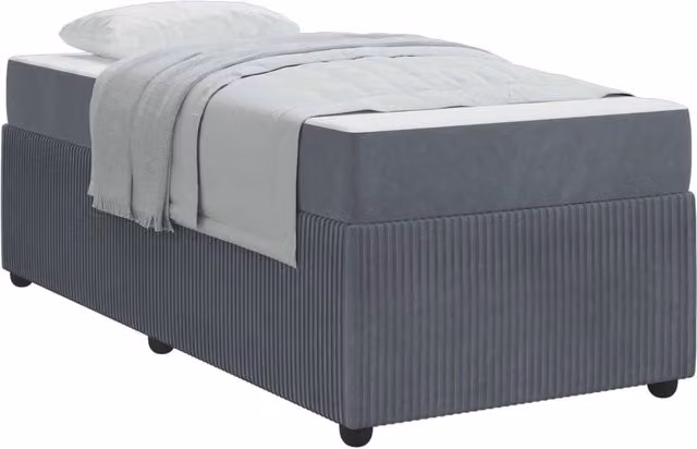 Letto singolo | Letto per adulti | Struttura del letto Grigio scuro 100 x 200 cm Tessuto
