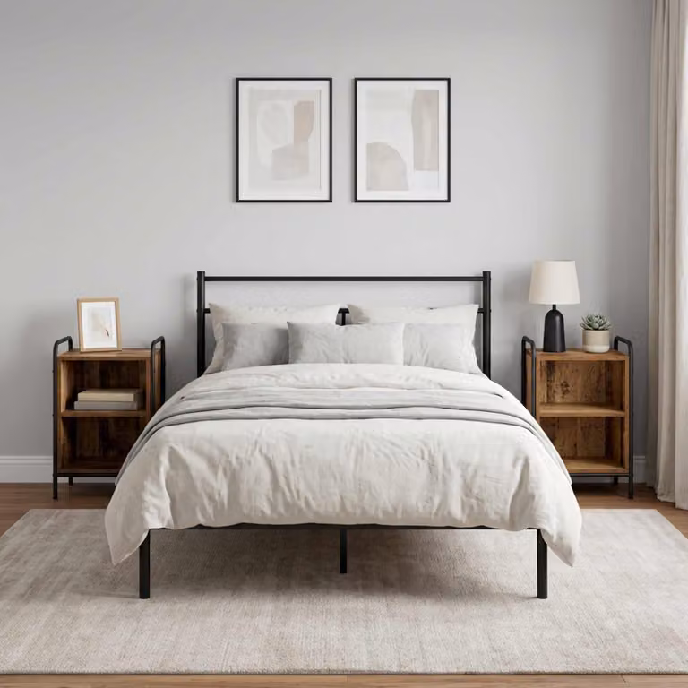 Set di 2 Armadi da Notte vidaXL in Legno e MDF, Colore Marrone, L 40 cm x P 30 cm x H 60 cm